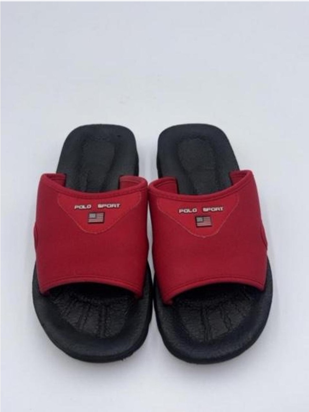 Polo by Ralph Lauren Red and Black Men's Slide Sandals